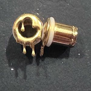 Drip gold over sterling silver plugs